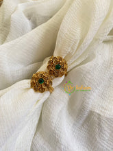 Premium AD Stone Toe Rings -Green-G10052